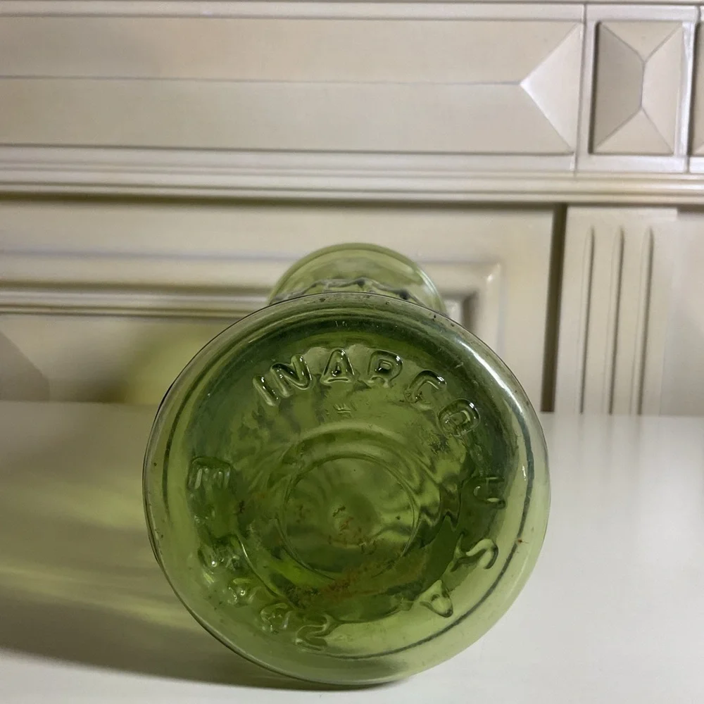 Inarco Avocado Green Ribbed Vase